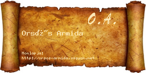 Orsós Armida névjegykártya